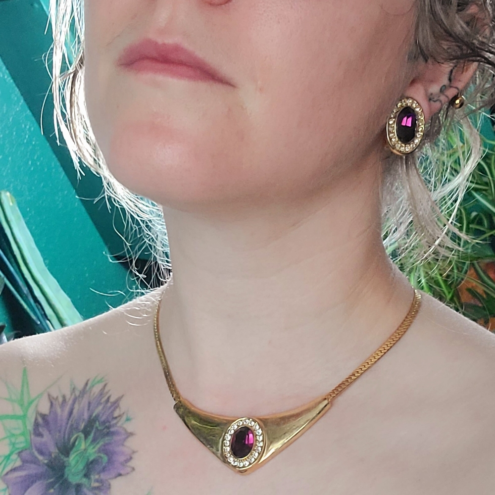 Gold and Purple Jewelry Set